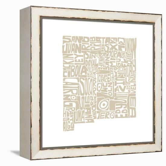 Typographic New Mexico Desert-CAPow-Framed Stretched Canvas