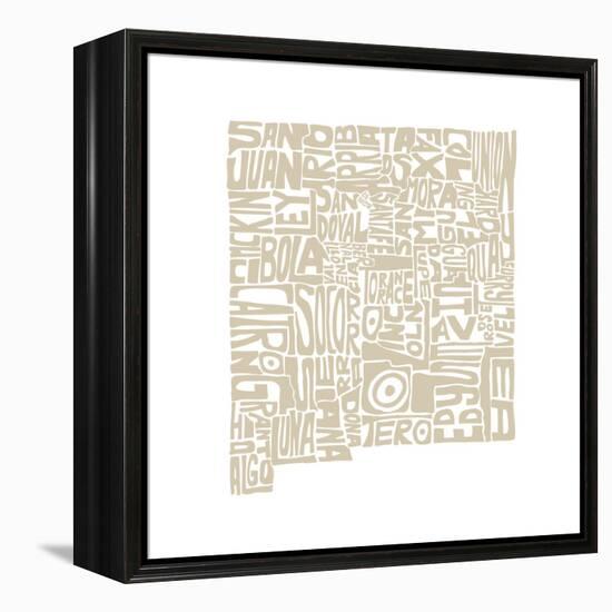 Typographic New Mexico Desert-CAPow-Framed Stretched Canvas