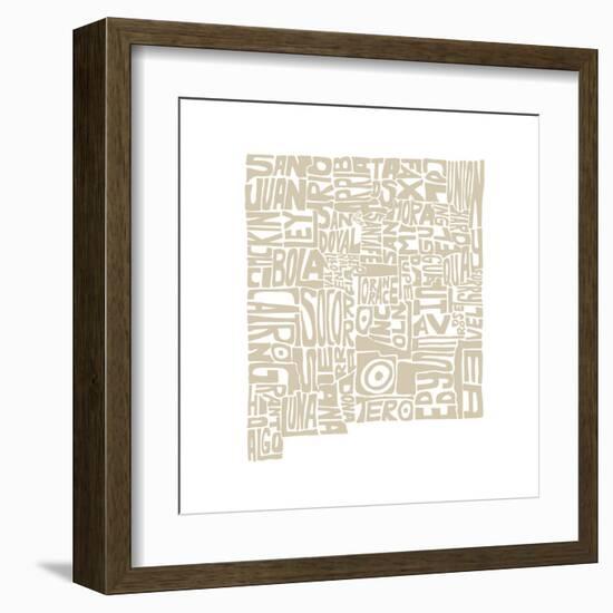 Typographic New Mexico Desert-CAPow-Framed Art Print