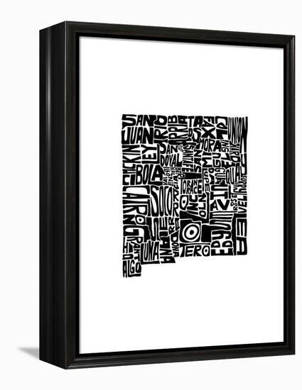 Typographic New Mexico-CAPow-Framed Stretched Canvas