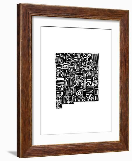 Typographic New Mexico-CAPow-Framed Art Print