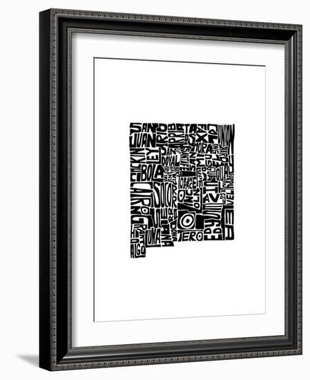 Typographic New Mexico-CAPow-Framed Art Print