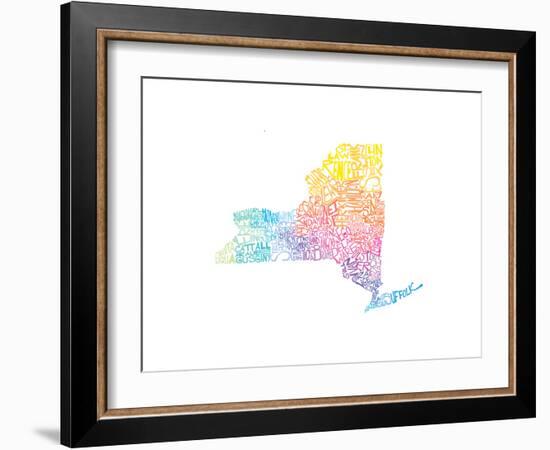 Typographic New York Spring-CAPow-Framed Art Print