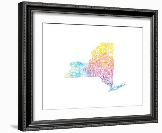 Typographic New York Spring-CAPow-Framed Art Print