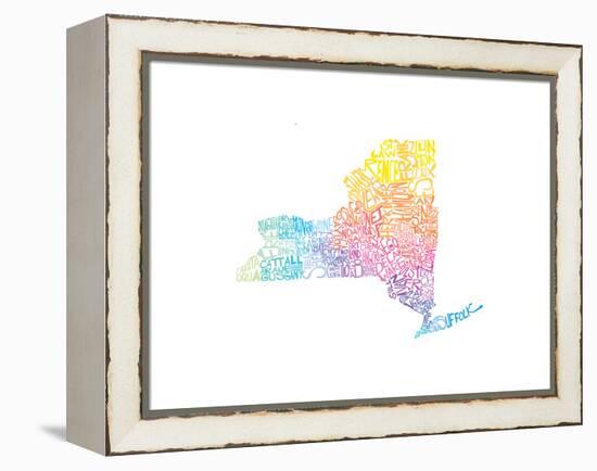 Typographic New York Spring-CAPow-Framed Stretched Canvas