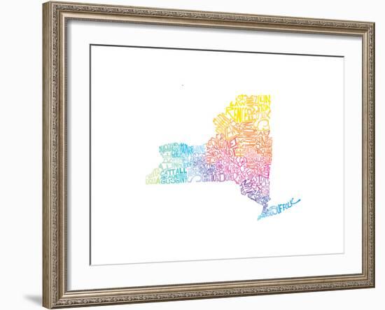 Typographic New York Spring-CAPow-Framed Art Print