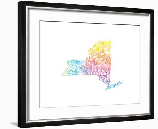 Typographic New York Spring-CAPow-Framed Art Print