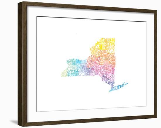 Typographic New York Spring-CAPow-Framed Art Print