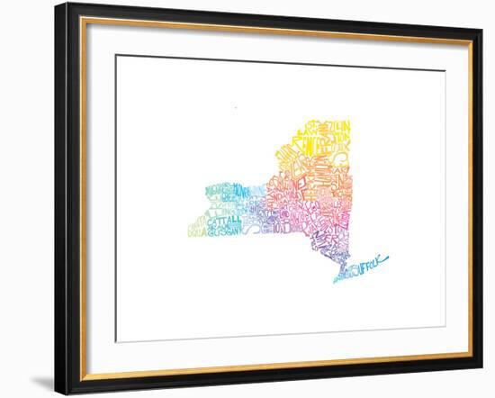 Typographic New York Spring-CAPow-Framed Art Print