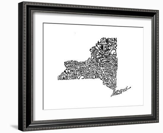 Typographic New York-CAPow-Framed Art Print