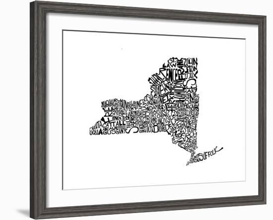 Typographic New York-CAPow-Framed Art Print