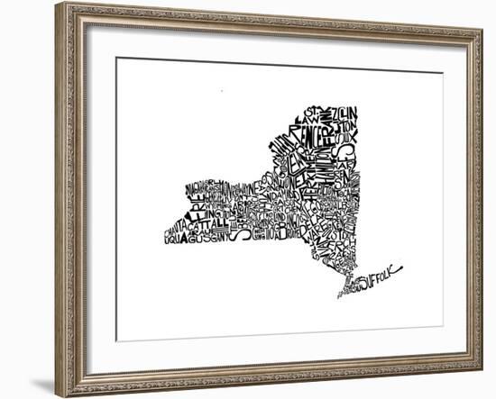 Typographic New York-CAPow-Framed Art Print