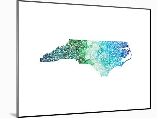 Typographic North Carolina Cool-CAPow-Mounted Art Print