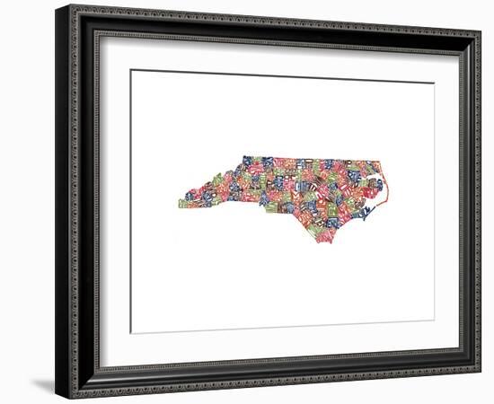 Typographic North Carolina Harvest-CAPow-Framed Art Print