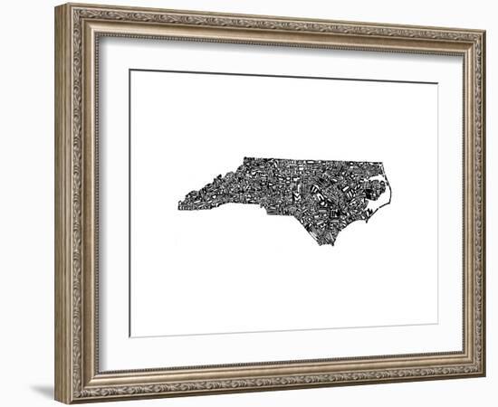 Typographic North Carolina-CAPow-Framed Art Print