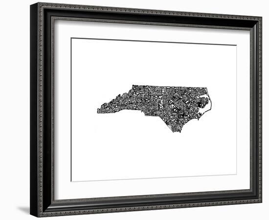 Typographic North Carolina-CAPow-Framed Art Print