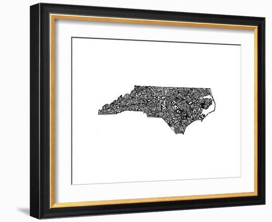 Typographic North Carolina-CAPow-Framed Art Print