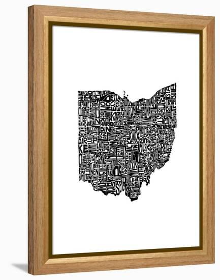 Typographic Ohio-CAPow-Framed Stretched Canvas