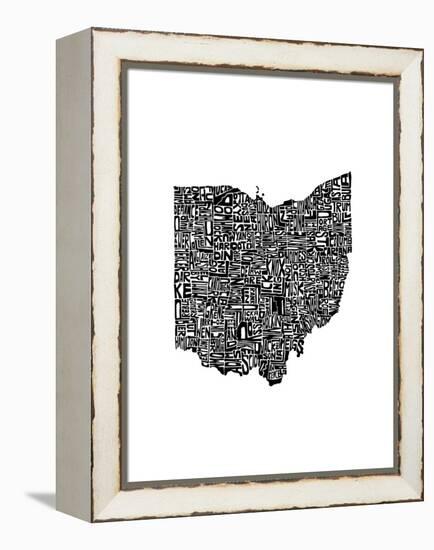 Typographic Ohio-CAPow-Framed Stretched Canvas