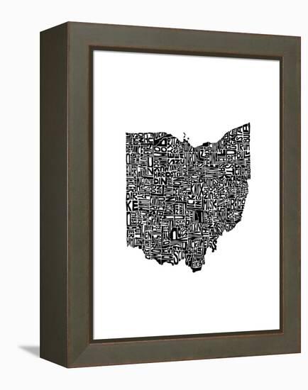 Typographic Ohio-CAPow-Framed Stretched Canvas