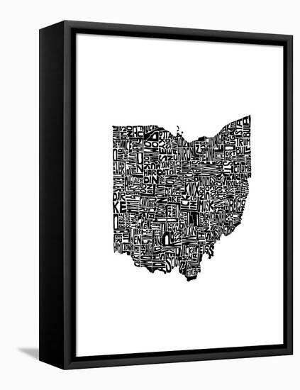 Typographic Ohio-CAPow-Framed Stretched Canvas