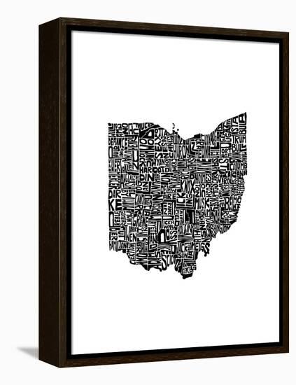 Typographic Ohio-CAPow-Framed Stretched Canvas