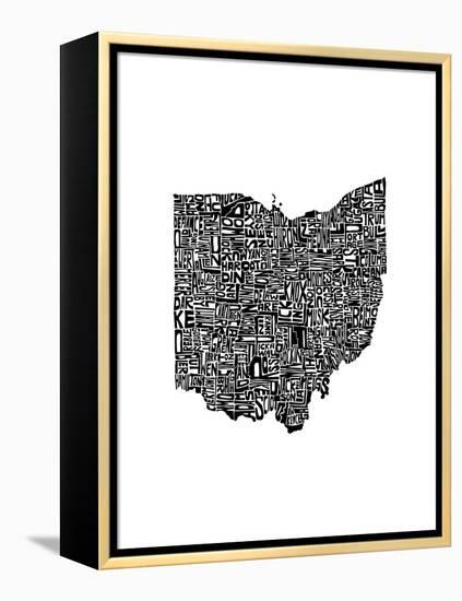 Typographic Ohio-CAPow-Framed Stretched Canvas
