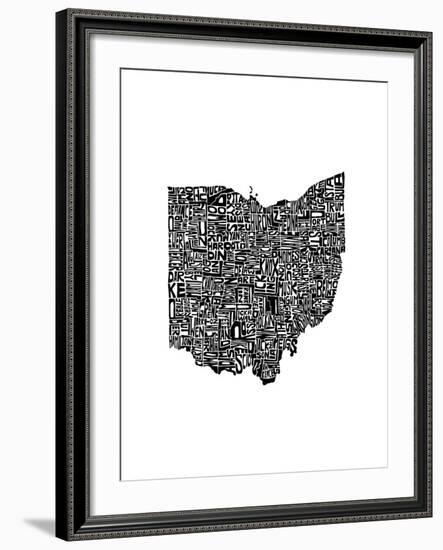 Typographic Ohio-CAPow-Framed Art Print