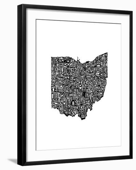 Typographic Ohio-CAPow-Framed Art Print