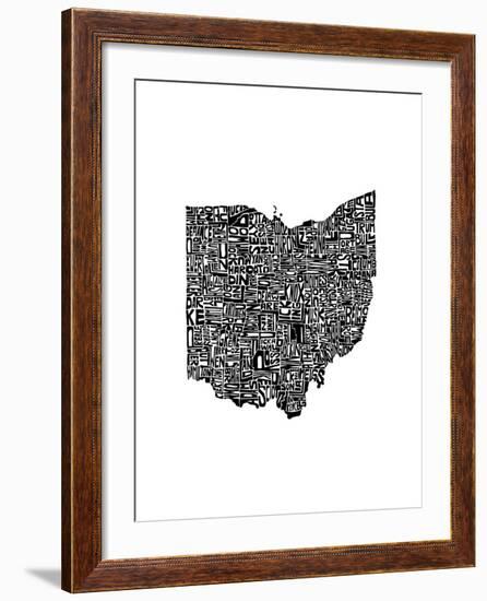 Typographic Ohio-CAPow-Framed Art Print