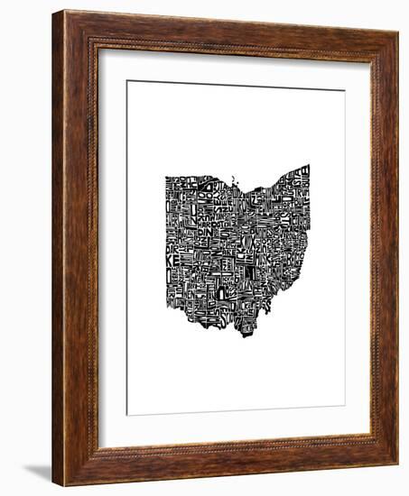 Typographic Ohio-CAPow-Framed Art Print