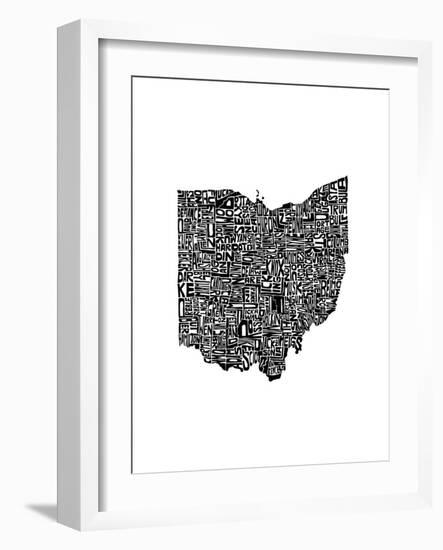 Typographic Ohio-CAPow-Framed Art Print