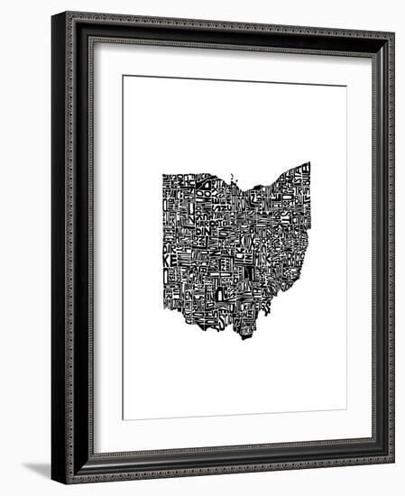 Typographic Ohio-CAPow-Framed Art Print