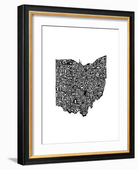 Typographic Ohio-CAPow-Framed Art Print