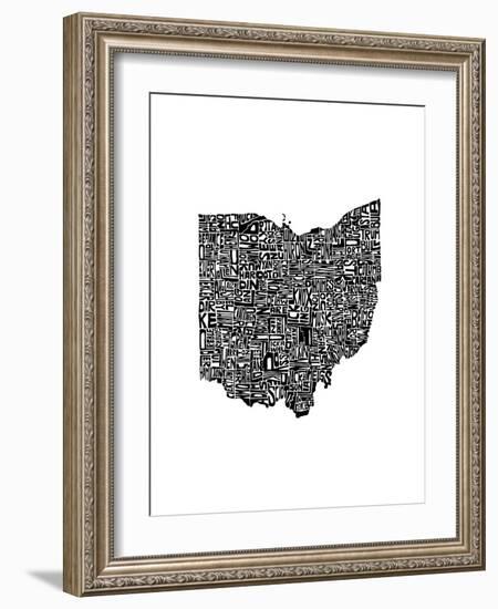 Typographic Ohio-CAPow-Framed Premium Giclee Print