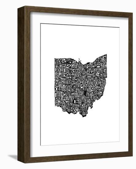 Typographic Ohio-CAPow-Framed Premium Giclee Print