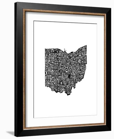 Typographic Ohio-CAPow-Framed Premium Giclee Print