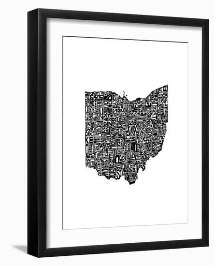 Typographic Ohio-CAPow-Framed Premium Giclee Print