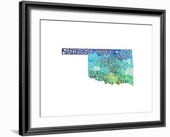 Typographic Oklahoma Cool-CAPow-Framed Art Print