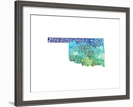 Typographic Oklahoma Cool-CAPow-Framed Art Print