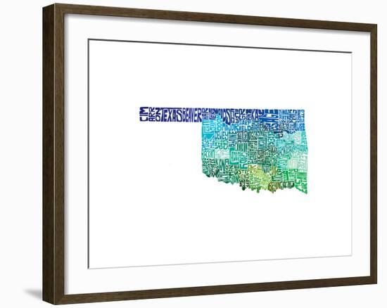 Typographic Oklahoma Cool-CAPow-Framed Art Print