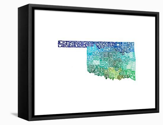 Typographic Oklahoma Cool-CAPow-Framed Stretched Canvas