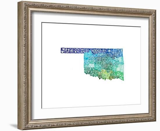 Typographic Oklahoma Cool-CAPow-Framed Art Print