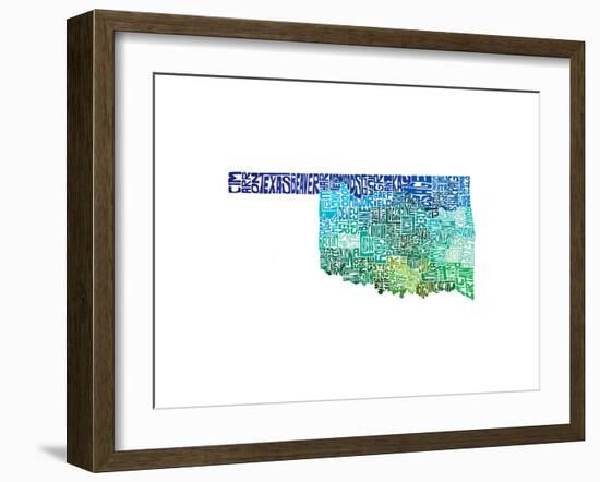 Typographic Oklahoma Cool-CAPow-Framed Art Print