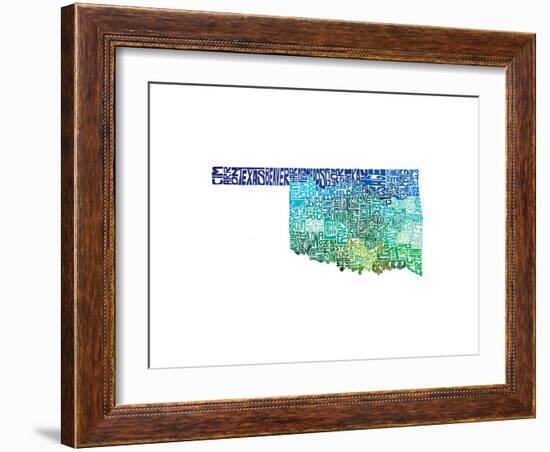 Typographic Oklahoma Cool-CAPow-Framed Art Print