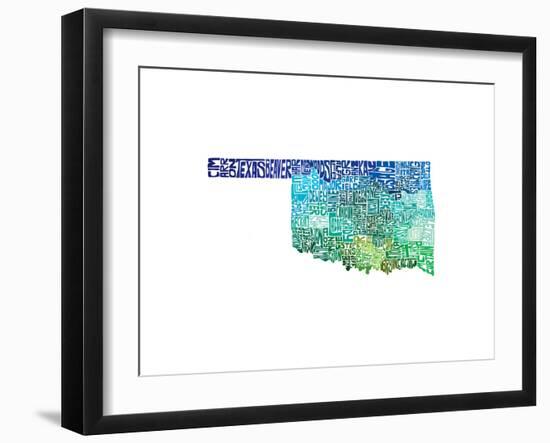 Typographic Oklahoma Cool-CAPow-Framed Art Print