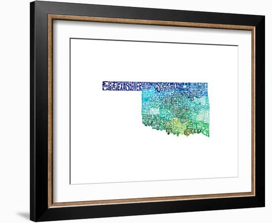 Typographic Oklahoma Cool-CAPow-Framed Art Print