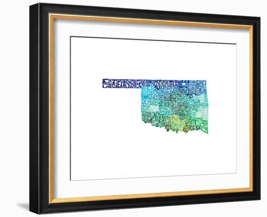 Typographic Oklahoma Cool-CAPow-Framed Art Print