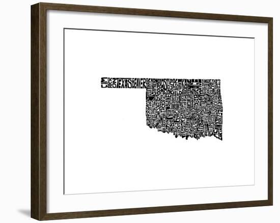 Typographic Oklahoma-CAPow-Framed Art Print