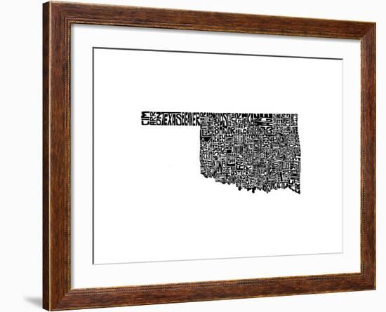 Typographic Oklahoma-CAPow-Framed Art Print